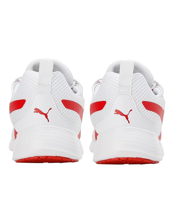 PUMA Unisex-Adult Buzz White-High Risk Red Sneaker - 10 UK