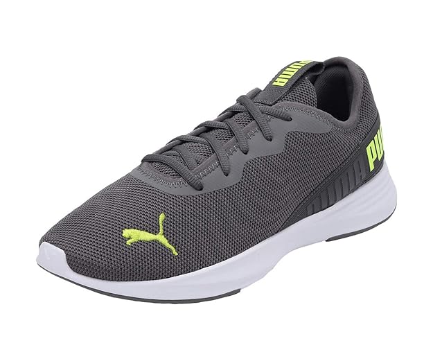 Puma Men Hustle XT Sneaker (Castlerock-Yellow Alert-White,4 UK )