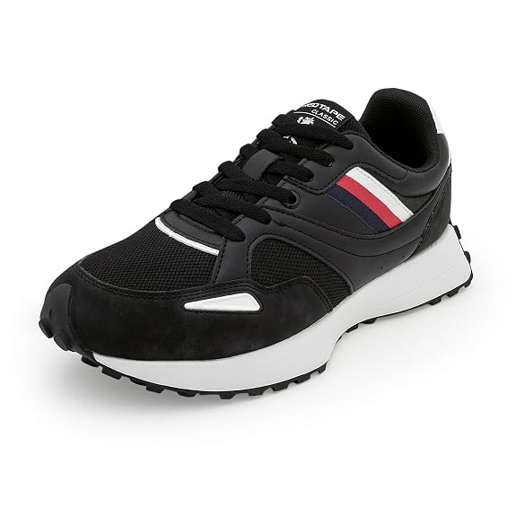 Red Tape Casual Sneaker Shoes for Men | Elegantly Rounded Front, Soothing Insole & Impact-Resistant Comfort_Black 9 UK