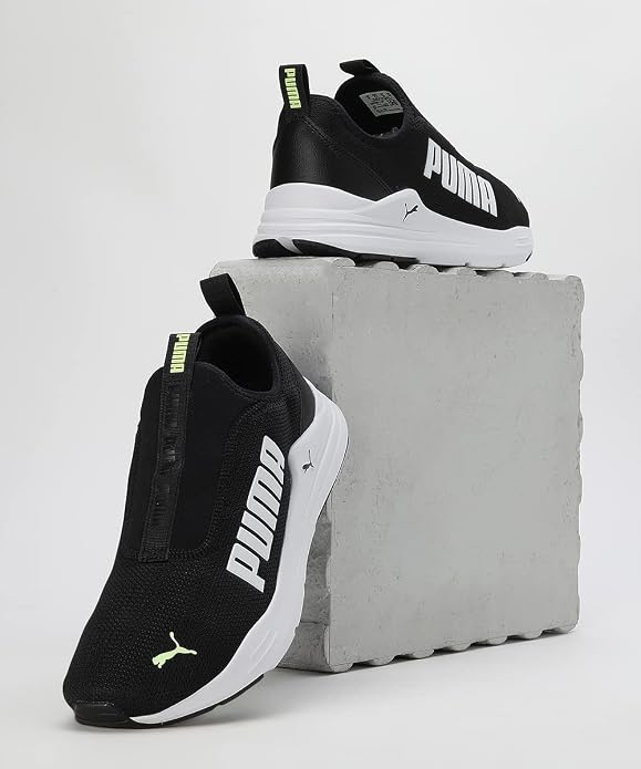 PUMA Unisex-Adult Wired Rapid Black-White-Fast Yellow Sneaker - 10 UK