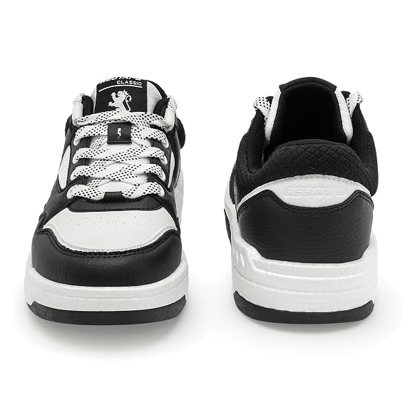 Red Tape Lifestyle Sneaker Shoes for Men | Elegantly Rounded Front, Soothing Insole & Impact-Resistant Comfort White/Black 9 UK