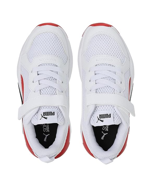 Puma Unisex-Kid Ferrari Race X-Ray Jr White-Rosso Corsa Sneaker - 4 UK