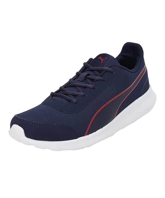 Puma mens Dazzler Peacoat-High Risk Red-White Running Shoe - 9 UK