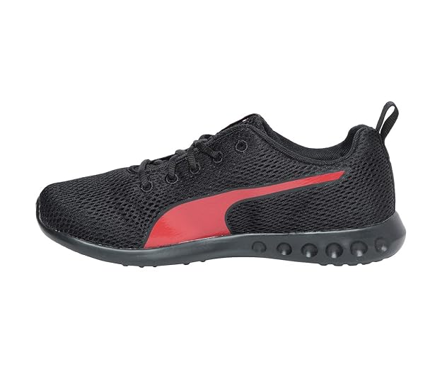 Puma mens Cario Puma Black-Ribbon Red Running Shoe - 6 UK