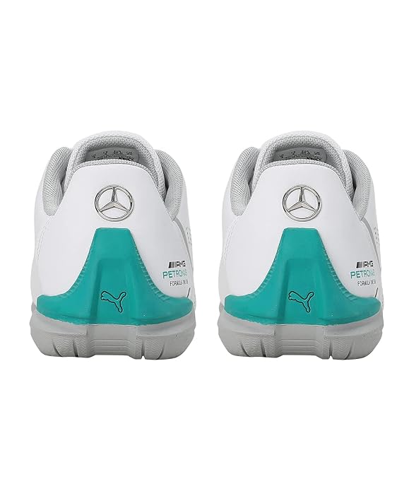 Puma Unisex-Kid MAPF1 Drift Cat Decima Junior White-Spectra Green-Mercedes Team Silver Sneaker - 3UK