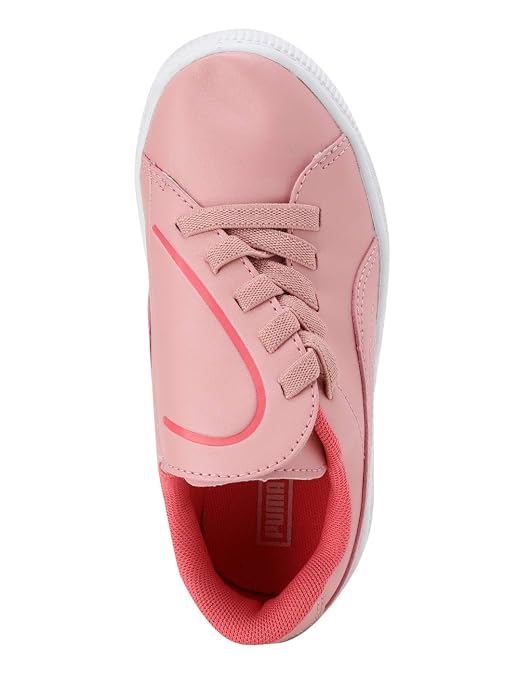 Puma Girl's Basket Crush Ac Ps Bridal Rose-Pink Aler Bridal Rose-Pink Alert Sneakers - 1 Kids UK