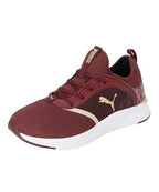 Puma Womens Softride Ruby Deco Glam WN's Aubergine-Puma Team Gold Walking Shoe-3 UK