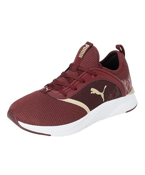 Puma Womens Softride Ruby Deco Glam WN's Aubergine-Puma Team Gold Walking Shoe-3 UK