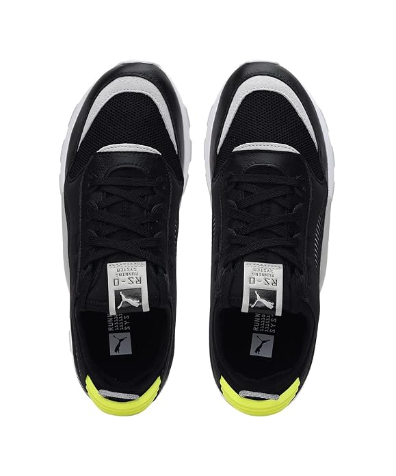 Puma Unisex-Adult RS-0 CORE Black-Gray Violet-Yellow Alert Sneaker - 3 UK