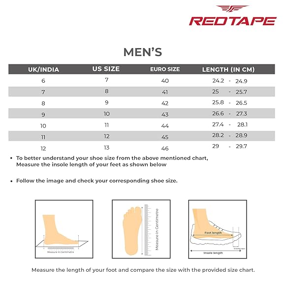 Red Tape Lifestyle Sneaker Shoes for Men | Elegantly Rounded Front, Soothing Insole & Impact-Resistant Comfort White/Black 9 UK