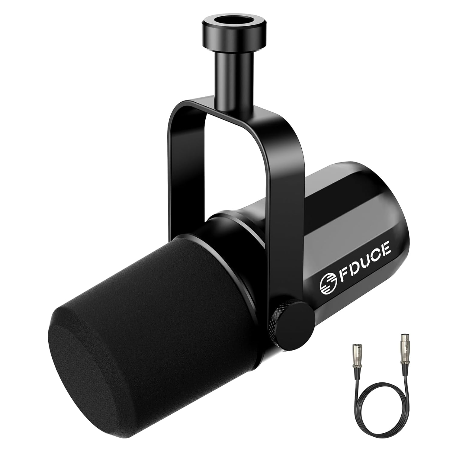 FDUCE SL40X XLR Dynamic Microphone for Vocal Recording, Podcasting, Gaming, Live Streaming&Broadcasting, All Metal Cardioid Mic, Voice-Isolating Technology -Black