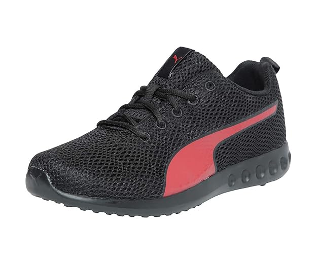 Puma mens Cario Puma Black-Ribbon Red Running Shoe - 6 UK