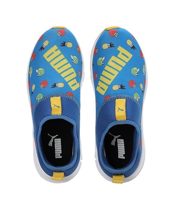 Puma Unisex-Kid Yaris Junior V1 Victoria Blue-White-Dandelion Sneaker - 6UK