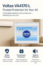 Voltas 4KVA Voltage Stabilizer VA4170 LW - Optimized For 1 Ton Or 1.5 Ton AC Units, 170V-270V Range, Blue