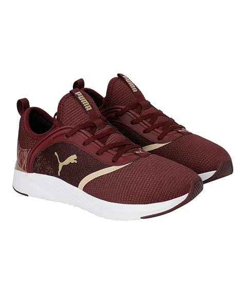 Puma Womens Softride Ruby Deco Glam WN's Aubergine-Puma Team Gold Walking Shoe-3 UK