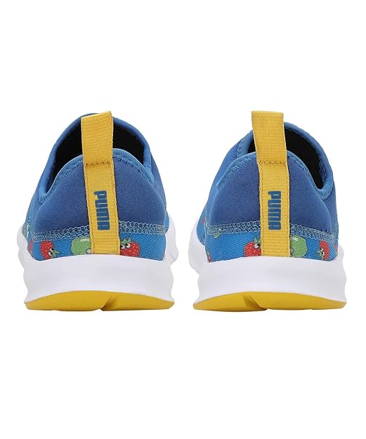 Puma Unisex-Kid Yaris Junior V1 Victoria Blue-White-Dandelion Sneaker - 6UK
