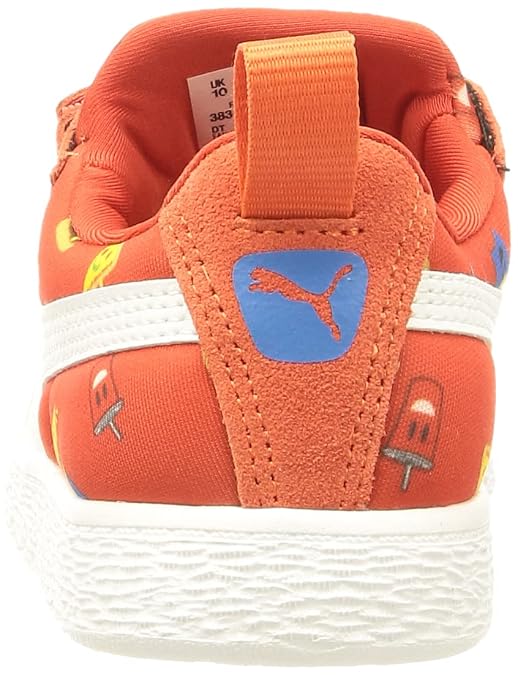 Puma , Unisex-Kid, Suede Light-Flex Foodis V PS, Red-White, Sneaker, 1UK