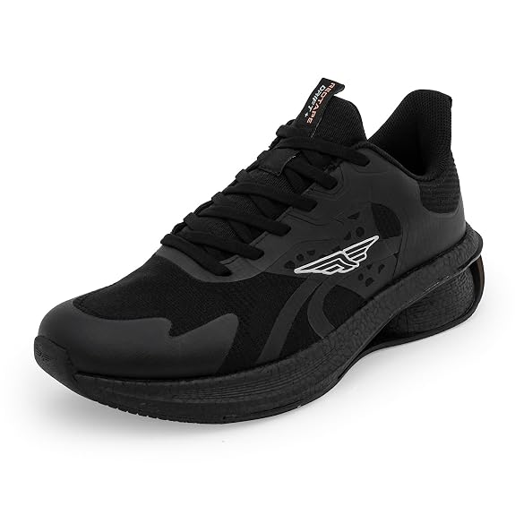 Red Tape Athleisure Shoes for Men |Cultured Round-Toe Shape & Cushioning Technology Black 9 UK