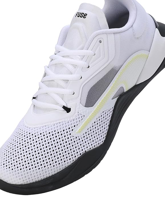 Puma Mens Fuse 2.0 White-Black-Yellow Burst Training Shoe - 11 UK