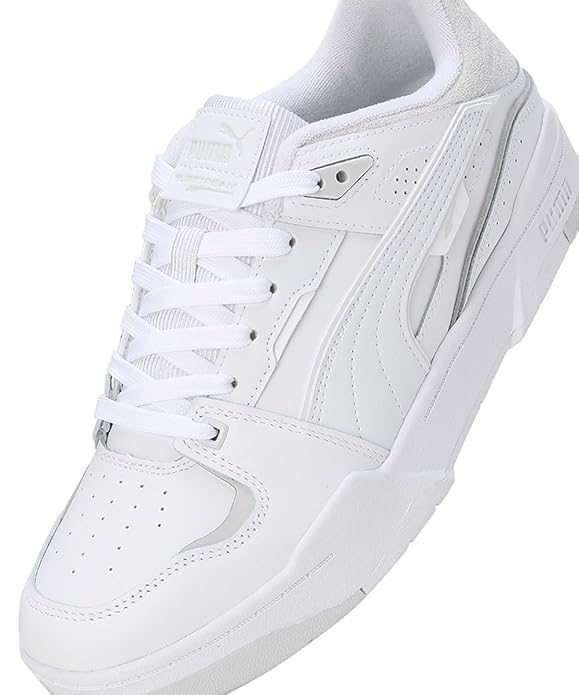 Puma Unisex-Adult, Slipstream Bball, White-Feather Gray, Sneaker, 12UK