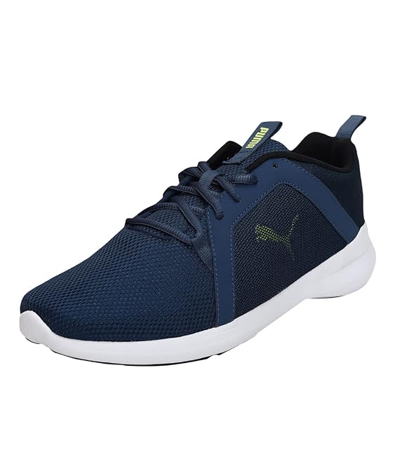 PUMA Men Trudge Sneakers Dark Denim-Limepunch-Puma Black - 10
