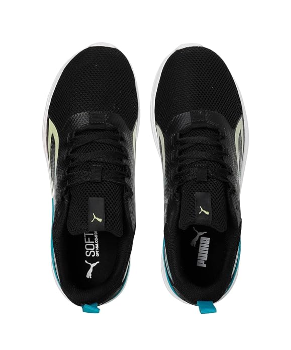 Puma Mens Faster Black-Deep Aqua-Light Lime Walking Shoe - 9 UK