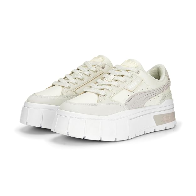 PUMA Womens Mayze Stack Luxe Wns Warm White-Marble Sneaker - 4 UK