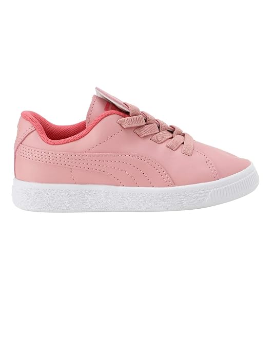 Puma Girl's Basket Crush Ac Ps Bridal Rose-Pink Aler Bridal Rose-Pink Alert Sneakers - 1 Kids UK
