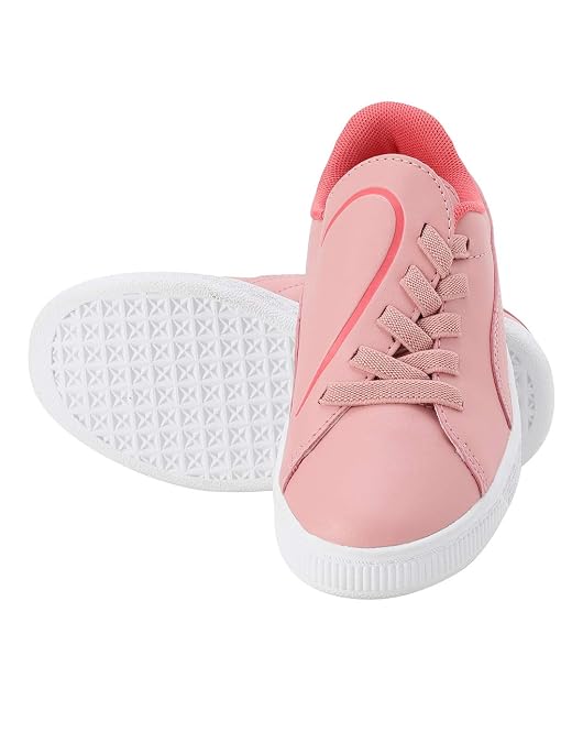 Puma Girl's Basket Crush Ac Ps Bridal Rose-Pink Aler Bridal Rose-Pink Alert Sneakers - 1 Kids UK