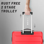 Aristocrat Polypropylene (Pp) Chroma Large 75 Cm Hardsided,8 Wheel Spinner,Fixed Combination Lock, Spacious 8 Spinner Wheels Trolley Bag for Men & Women - Red
