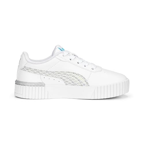 Puma Girls Carina 2.0 Mermaid Pre-School White-Hero Blue-Silver Sneaker - 10UK