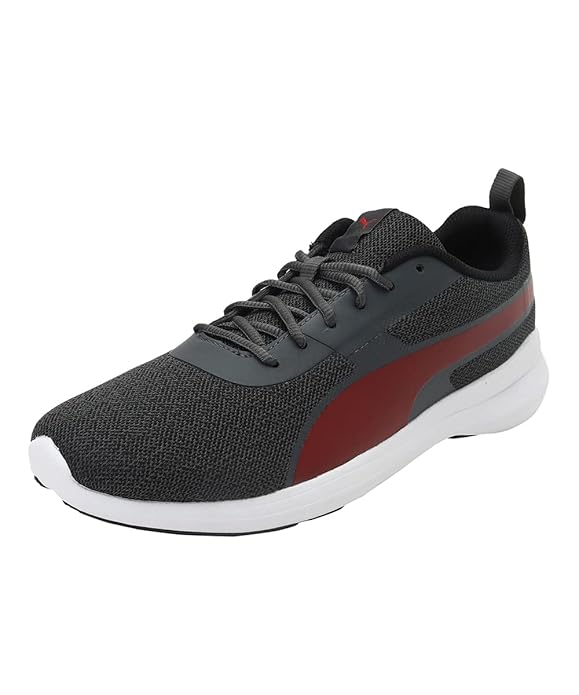 Puma Mens Pacer Styx Dark Shadow-High Risk Red-Puma Black Sneaker- 7 UK