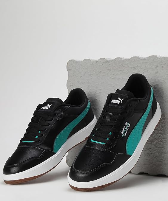Puma Unisex-Adult MAPF1 Court Ultra Black-Spectra Green-White Sneaker - 11 UK