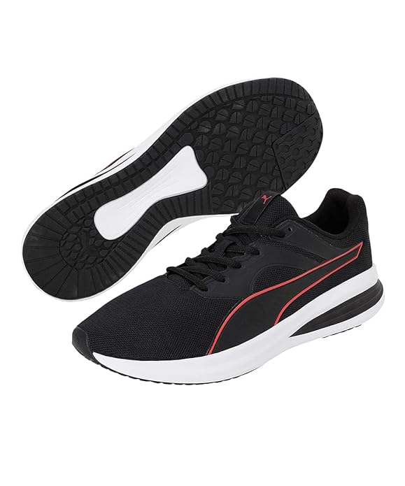 Puma Unisex-Adult Transport Black-High Risk Red Walking Shoe - 6 UK