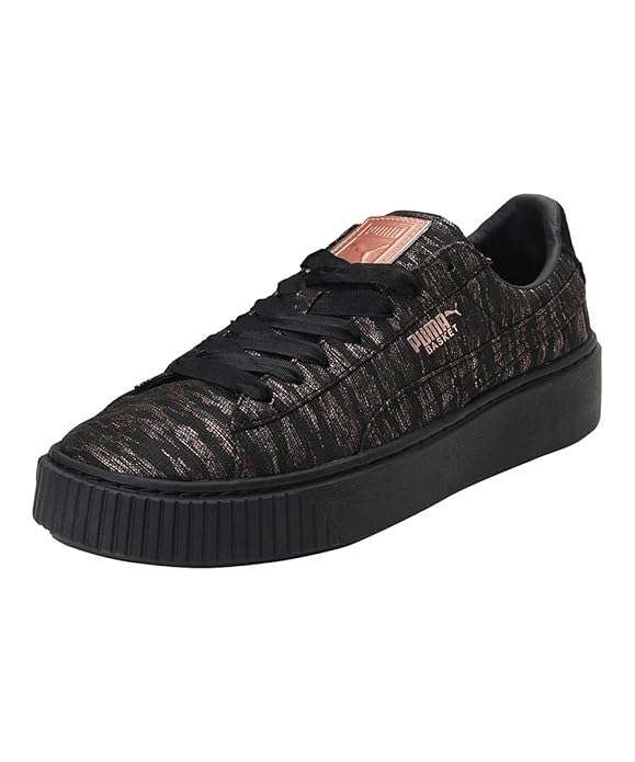 PUMA | Basket Platform Velvet Rope Women's Shoes | Black-Black | 6.5UK