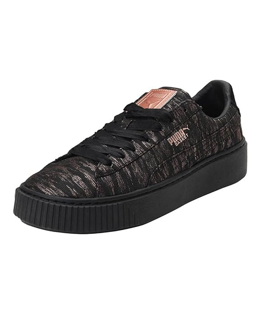 PUMA | Basket Platform Velvet Rope Women's Shoes | Black-Black | 6.5UK