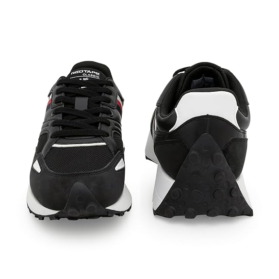 Red Tape Casual Sneaker Shoes for Men | Elegantly Rounded Front, Soothing Insole & Impact-Resistant Comfort_Black 9 UK