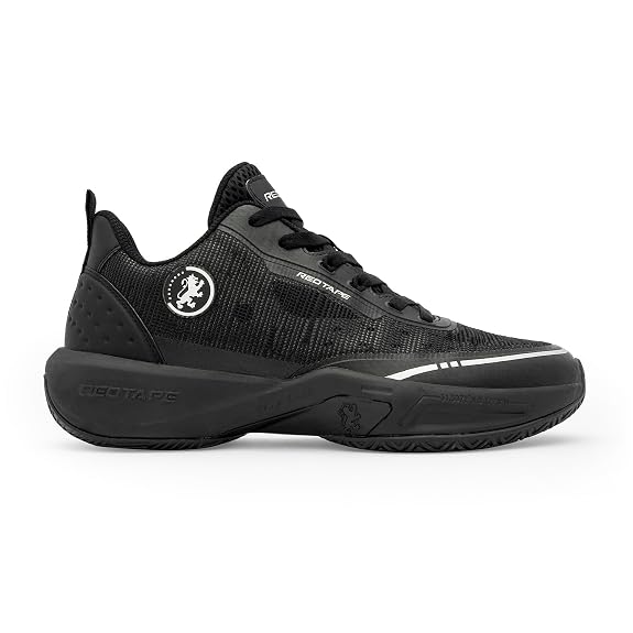 Red Tape Basketball Shoes for Men | Cultured Round-Toe Shape & Cushioning Technology Black 9 UK