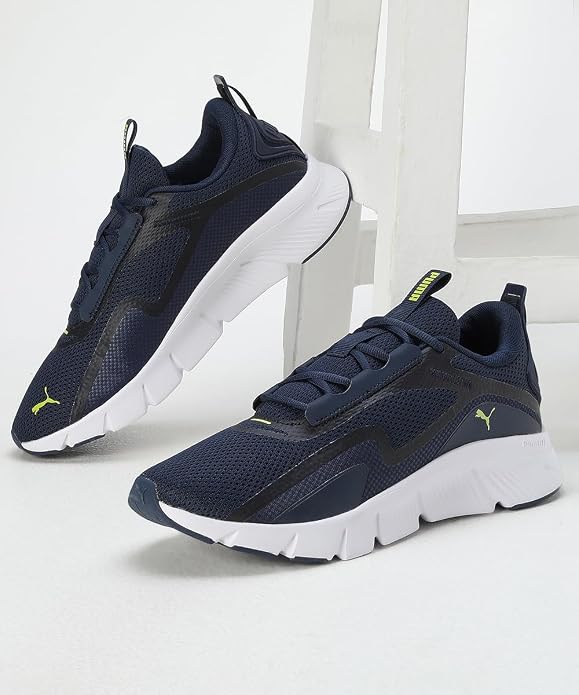 Puma Unisex-Adult FlexFocus Lite Club Navy-Lime Pow Running Shoe - 6 UK