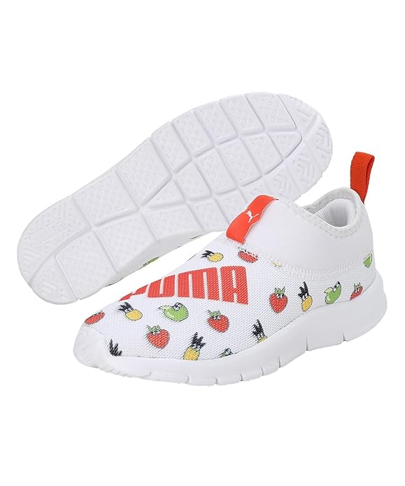 Puma Unisex-Kid Yaris Pre-School V1 Nasturtium-White Sneaker - 1UK