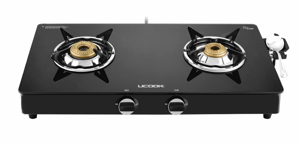 UCOOK JUNTO By United Ekta Engg. A Series XL Gas Stove With Glass Cooktop (2 Burners)