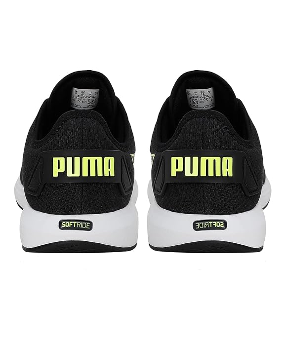 PUMA Unisex-Adult Softride Cruise Black-Lime Squeeze Walking Shoe - 11 UK