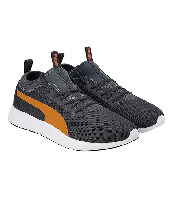 Puma Mens Grasp Sneaker (  Ebony-Vibrant Orange-Black , 11 )