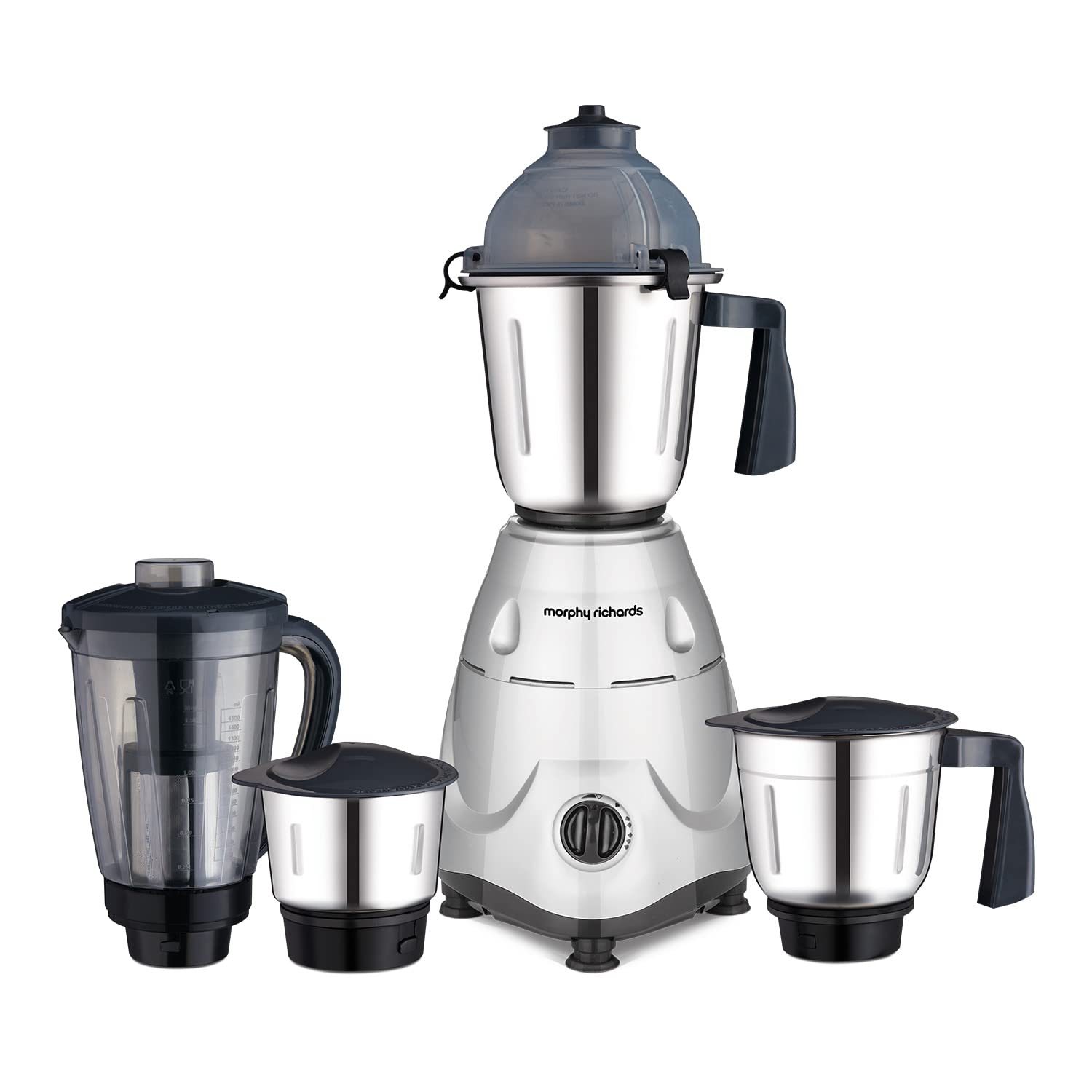 Morphy Richards Icon Superb 750 Watts Mixer Grinder| 4 Stainless Steel Mixer Jars including Juicer Jar| 3-Speed Control with Pulse Effect Silver & Black