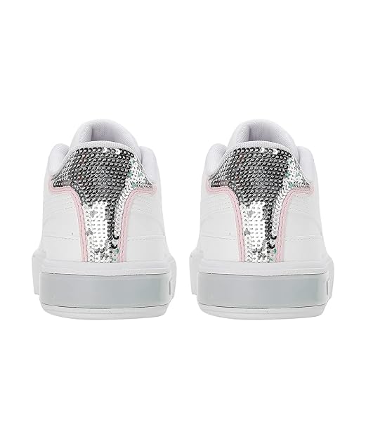 Puma Womens Cali Star Glitter WNS White-Platinum Gray-Pearl Pink Sneaker - 6UK
