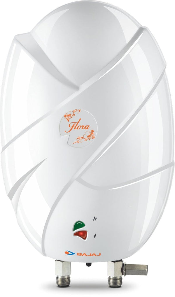 Bajaj Flora 1 Litre Instant Vertical Water Heater | 4.5KW | Fire Retardant Cable | Multiple Safety Systems |【White】