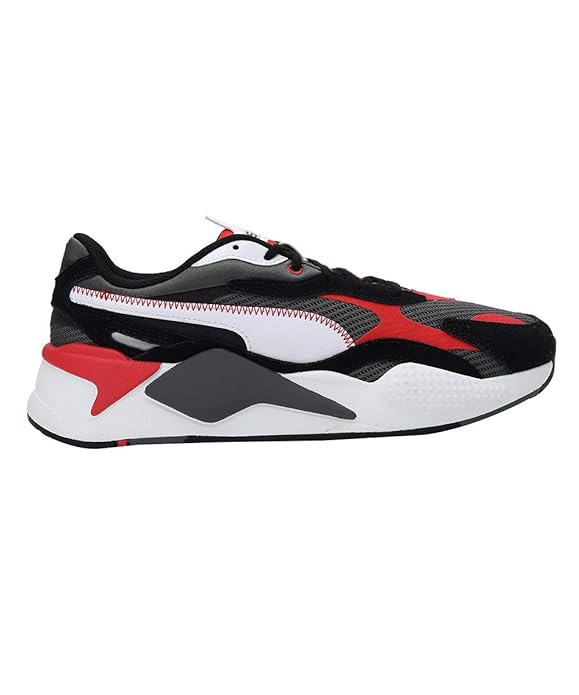 Puma Unisex-Adult  RS-X³ Twill AirMesh Sneaker (Castlerock-Poppy Red , 3 )