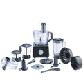 Bajaj FX-1000 Dlx 1000 Watts Food Processor And Mixer Grinder With 9 Attachments | 100% Copper Motor | Processing Bowl With 3 Jars | Safety Interlock |【Black】