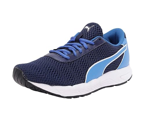 Puma Mens Metal Knit Peacoat White-Indigo Bunting Running Shoe- 10 UK