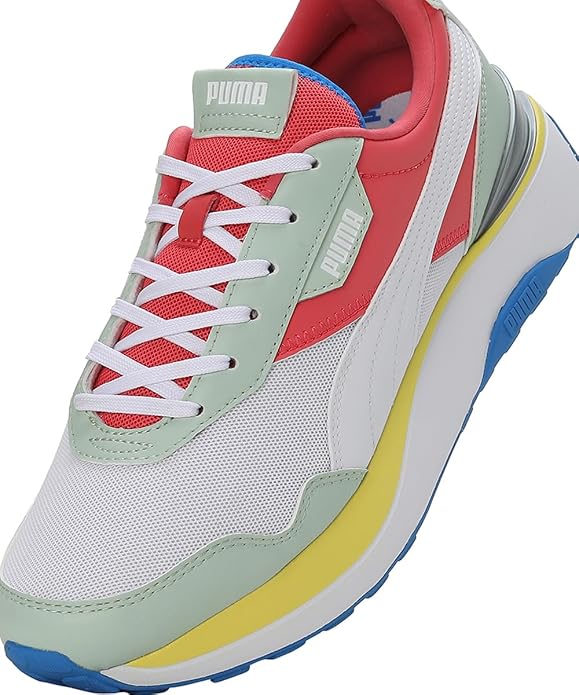 Puma Womens Cruise Rider WNS V1 Electric Blush-White-Minty Burst Sneaker - 4 UK